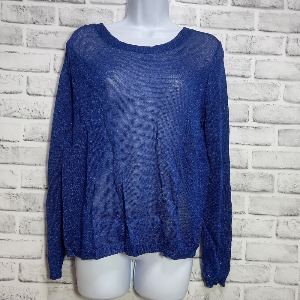 AIKO Electric Blue Open Back Knit Sweater NWT Extra Small - Picture 2 of 9